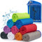 Fit-Flip Airflip Kühltuch - Ice Cooling Towel - das kühlende mikrofaser Sporthandtuch für Nacken und Hals - Kühlhandtuch für Fitness und Sport (dunkel blau-neon grüner Rand, 120x35cm)