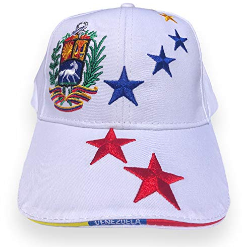 Original Venezuela Mütze L Gorra de Venezuela l Opposition Venezuela Cap l Venezuelan Hat (7 Estrellas y Caballo viendo a la IZQUIERDA ;) + Foto de Venezuela, weiß