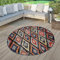 TT Home Modern Outdoor Teppich Wetterfest Innen Außenbereich Nomaden Design Multifarben, Größe:200 cm Rund