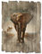 ARTland Wanddeko Bild aus Holz Holzbild vintage Deko 30x40 cm Hochformat Afrika Safari Tiere Elefant Savanne Himmel Sonnenaufgang T9QO