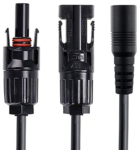 ACOPOWER HY-AS-FD8MM DC 8 mm Buchse auf Solarstecker-Adapter, Schwarz