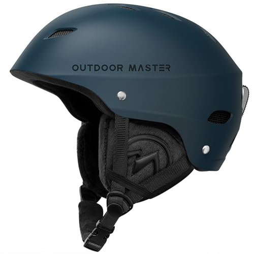 OutdoorMaster Kelvin Skihelm – Snowboardhelm für Herren, Damen & Jugendliche (L, Navy Blau)