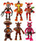 Zhongkaihua FNAF Actionfigur, Puppen mit Lichtern, FNAF-Ornamente, FNAF-Schlüsselanhänger, FNAF-Bausteine, Weihnachtsgeschenke für Kinder