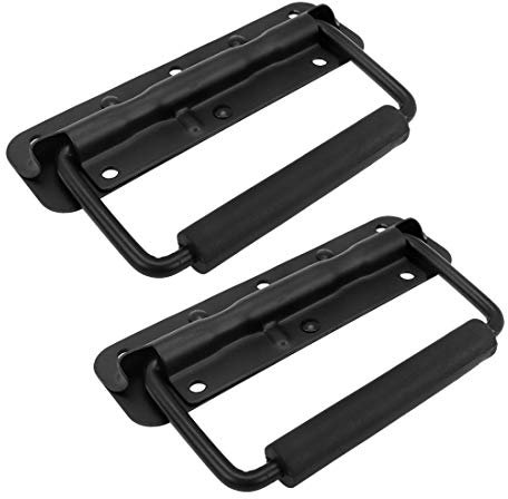 Sscon 12,7 x 2,5 cm federbelastete Ziehgriffe, schwarz, robuster Werkzeugkasten, oberflächenmontierte Zuggriffe, mit 15 mm dickem PVC-Griff (2 Packungen)