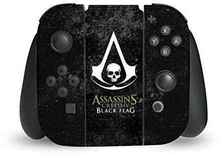 Head Case Designs Officially Licensed Assassin's Creed Grunge Black Flag Logos Vinyl Sticker Gaming Skin Decal Cover Compatible With Nintendo Switch Joy-Con Controller