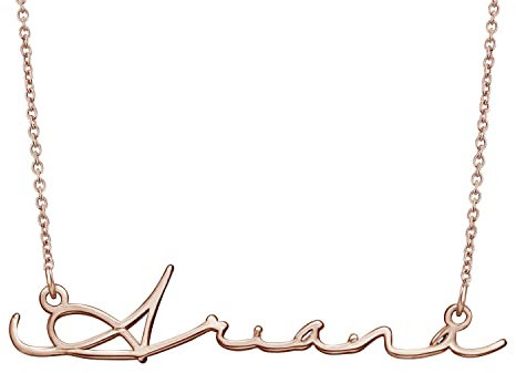 MYKA - Collana Personalizzata con Nome in stile Firma - regalo personalizzato raffinato (Argento 925 Placcato Oro Rosa 18K)