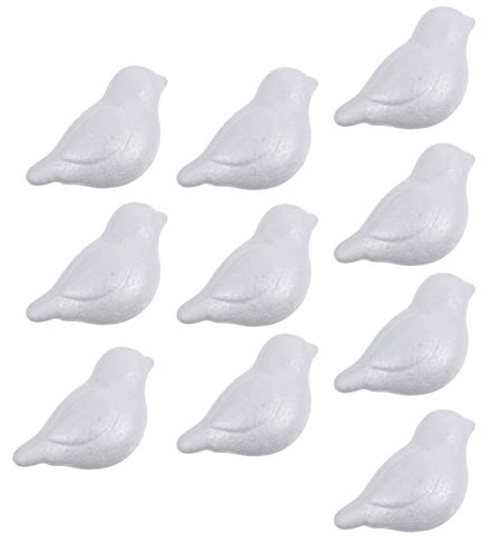 EXCEART 10 Stück Künstliche Simulation Schaum Vogel Styropor Styropor Modellierung Schaum Vogel Formen Form Leer Weiße Bastelkugeln für DIY Malerei Spielzeug Ostern Baum Dekorationen