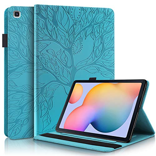 Vkooer Funda para Samsung Galaxy Tab S6 Lite 10.4 Pulgada 2022/2020 (SM-P619/ P613/ P615/ P610) Ligero PU Cuero Estuche Flip Carcasa Case Cover con Bolsillo de Tarjeta, Turquesa