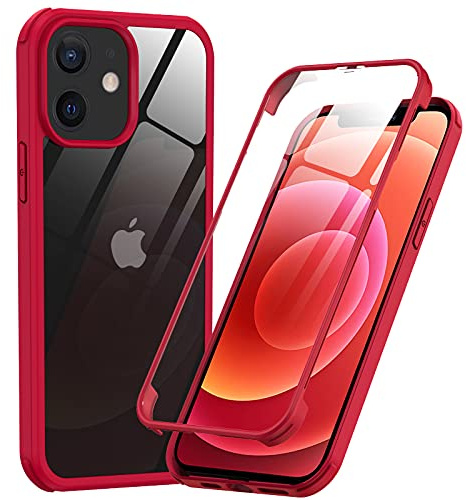 Phoneaura für iPhone 12 360 Grad Schutzhülle für iPhone 12 PRO Handyhülle; iPhone 12 Pro Hülle mit Folie und iPhone 12 Schutzglas (VORNE+HINTEN)(12/12 Pro)