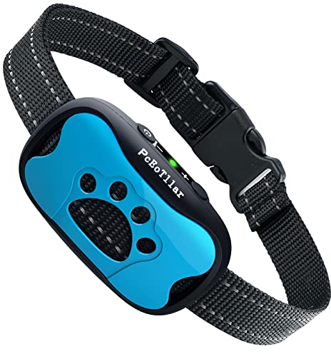 PcEoTllar Rechargeable Bark Collar - Humane Dog Barking Collar with Vibration & Beep - No Shock Anti Bark Collar effective for Small/Medium/Large Dogs, Anti Barking