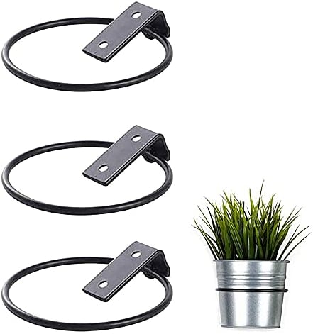 ZhengZ Lot de 3 Support Mural pour Pot de Fleur,Support de pot de Fleur Pliable en Métal, mur de Support de pot de Fleur Extérieur de Jardin à la Maison (17,5 x 15 x 6,2 cm)