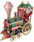 LNEE 3D-Pop-Up-Weihnachtskarte - Santa's Train (X3D021)