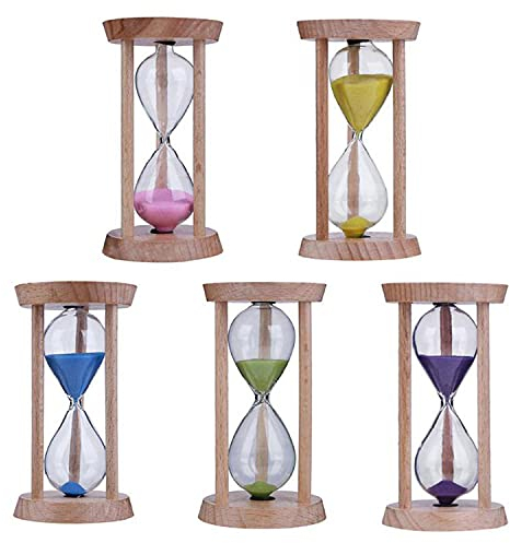 BAWAQAF Sablier coloré de 3 minutes en bois - 5 couleurs au choix - Accessoires de décoration d'intérieur