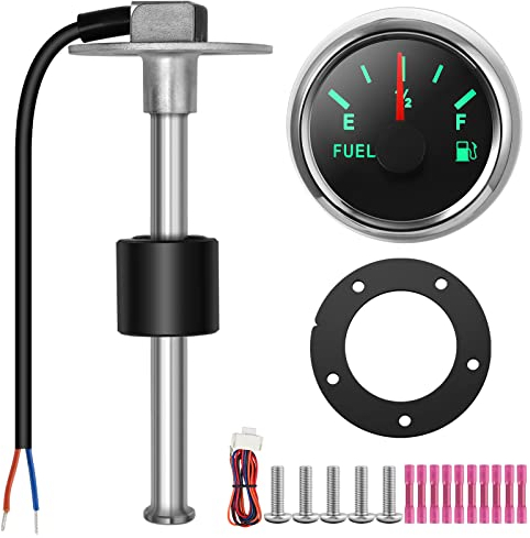 Rupse Fuel Level Sensor, Marine Boat Fuel Sender Car Fuel Water Level Sensor Stainless Steel Unit 5 Hole Fit for Fuel Water Gauge 240-33 ohms (150MM)