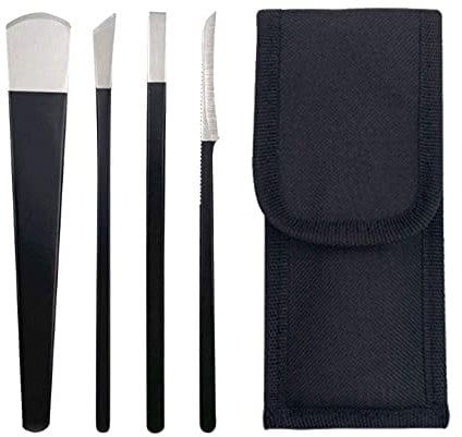 Y2PKZISTORE Pedicure Knife Set, 4 PCS Pedicure Knife for Feet Ingrown Toe Nail Correction Nippers Clipper Remover with Storage Bag