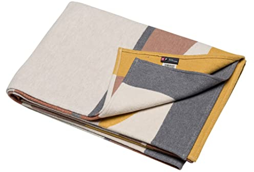 David Fussenegger [W2307] Baumwolldecke Komposition senf, 200x140 cm