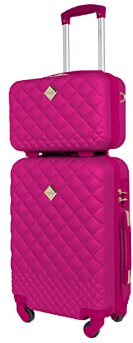 CABIN GO 5590 Set Valigia con Beauty, Trolley Viaggio Rigide ABS, da Stiva, Trolley con ruote girevoli 55x40x20 e Bagaglio a Mano 35x27x16