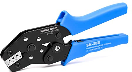 WEKESIGO SN-28B Dupont-Klemm-Ratschen-Crimper 0,1–1,0 mm² (AWG28–18) für 2,54 mm 3,96 mm KF2510 Stecker