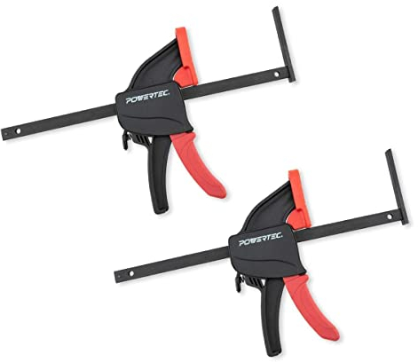 POWERTEC 2 PK Tracksaw Track Guide Rail Clamp, 8-3/4 Inch Quick Release Clamps for Circular Saw Guide Rail System, Woodworking, 71423V