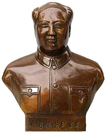 NEFSO Chinesische Statue des Vorsitzenden Mao Zedong aus Bronze (groß) (S)