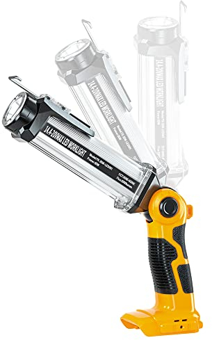 YEX-BUR LED Torch Compatible with Dewalt 18V Li-ion Battery, 35W 2000LM Outdoor Small Torch Lantern Flashlight for Car Repairing, Camping, Emergency