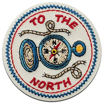 Mono Quick Maritim Kompass - Aufnäher, Bügelbild, Aufbügler, Applikationen, Patches, Flicken, zum aufbügeln, Größe: 5,1 x 5,1 cm