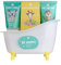 Accentra – BE HAPPY Bade- & Duschset mit Vanilleduft - Geschenk Set zur Entspannung für Frauen zum Geburtstag oder Weihnachten - 5-Teiliges Wellness Geschenk- & Pflegeset mit Mini Deko-Badewanne