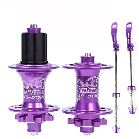 KOVBOX MTB Fahrrad Scheibenbremse Naben 32-Loch Lager Nabensatz Vorne Hinten Schnellspanner 100/135mm Fahrradnabe, Für 7 8 9 10 11 Gänge Kassette (Size : Purple)