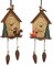 Alpine Cuckoo Clock with Woodland Creatures - Large Resin Christmas Tree Decoration/Baubles - Set of 2-25 cm