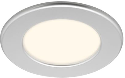 BRILONER – 1x LED Einbaustrahler 230V, LED Strahler Badezimmer IP44, Deckenstrahler stufenlos dimmbar, Spots, Deckenspots flach, Badezimmerlampe, Chrom-matt