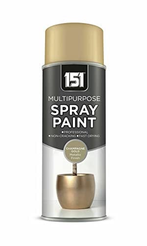 AlezyB - 1 x Metallic Champagne Gold Spray Paint 400ml - 151 Aerosol Spray for Metal and Wooden Furniture, Ornaments for Multi-Purpose Use and Decorative Items and Much More for Interior & Exterior