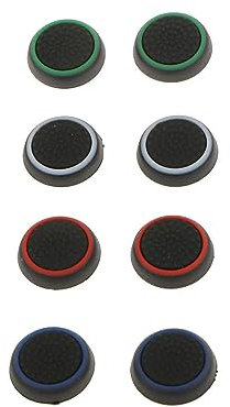 4 Paar Ersatz-Joystick-Kappen für PS4 PS3 PS2 Xbox One Xbox 360 Controller – Weiß, Rot, Blau, Grün