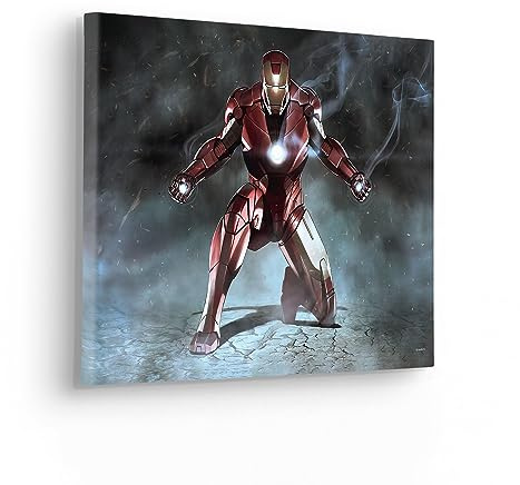 IKomar Komar Keilrahmenbild - ron Man Charging - Größe 30 x 40 cm - Kinderzimmerbild, Wandbild, Kinderzimmer
