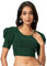 Jaanvi fashion Chemisier à manches mi-longues et col rond extensible en polyester brillant pour femme (Diwali Special), vert bouteille, L