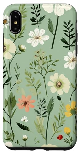 Sage Green Flower Wildflower Pattern Floral Case for iPhone XS Max