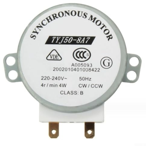 AC 220 240 V TYJ508A7 - Bandeja de horno de microondas, motor de vidrio, color plateado, peso de 73 g, duradero y duradero, apto para aplicación de motor de horno microondas