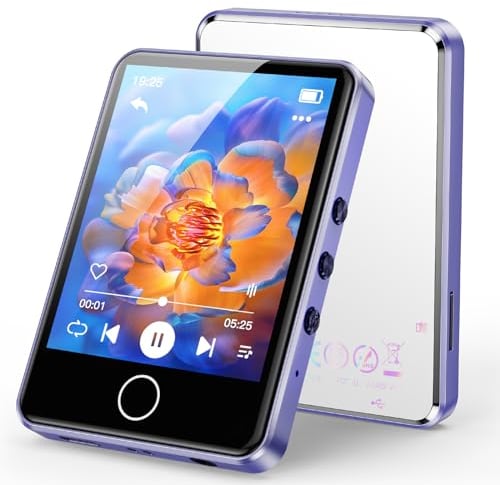 AGPTEK 64GB Lettore MP3 Bluetooth 5.3, 2,8 Full Touch Schermo, MP3 HiFi Lossless Musicale Portatile, Player con Line-in,Radio FM, Registrazione, E-Book, Supporta 128GB TF (Non Incluso), Porpora