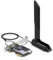 HCX Carte WiFi 7 BE8800Mbps, Bluetooth 5.4, Tri-Bandes 6GHz/5GHz/2.4GHz, WPA3, Double Antenne à Base magnétique, Intel BE200 320MHz, PCIe x1, Compatible Windows 10/11