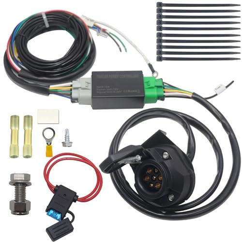 CARROFIX Trailer Power Controller Vorverdrahtete 7-polige Buchse Kabelbaum Kit Adapter 7-fach
