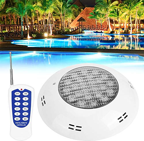 Topyond Luces Para Piscina 24LED Luz De Piscina 24W Control Remoto Colorido Luces Subacuáticas Decoración AC12V Para Piscinas Enterradas Sobre El Suelo