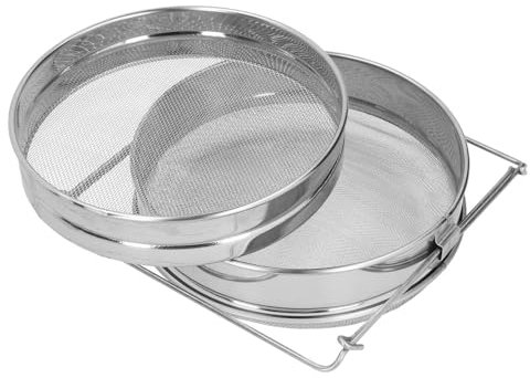 SNBGRYE Honigschleuder, Doppelschichtiger Honigfilter, TeleskopstäNder 40,5 cm (LäNgste), 23,5 cm Durchmesser, ImkereiausrüStung Aus Edelstahl