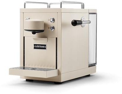Sjöstrand The Original Machine à Espresso - Compatible avec Nespresso, boîtier en acier inoxydable, avec finition beige mate