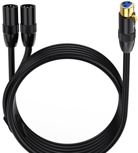 LOKEKE XLR 0,5 M XLR femmina a doppio XLR maschio cavo di distribuzione microfono simmetrico cavo audio cavo microfono adattatore scheda audio, videocamera e altro ancora