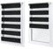 Doppelrollo ohne Bohren – Sichtschutz und Sonnenschutz, Klemmfix – Schwarz, 45 cm breit (Stoffbreite) x 120 cm hoch (Fensterhöhe) – Duo Rollo für Fenster/Tür, lichtdurchlässig/verdunkelnd