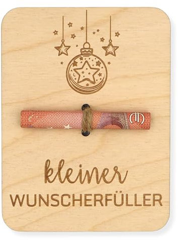 ZUKLA® kleine Verpackung Geldgeschenk Wunscherfüller Weihnachten 12 x 9 cm - Geldgeschenk Verpackung Weihnachten Holz - Eine Originelle Idee, Geld zu Verschenken - Geld Verschenken Weihnachten