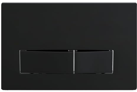 SPARES2GO Luxury Concealed Toilet Cistern Flush Plate Kit for Wall Hung Frame (Matt Black, 245mm x 165mm)