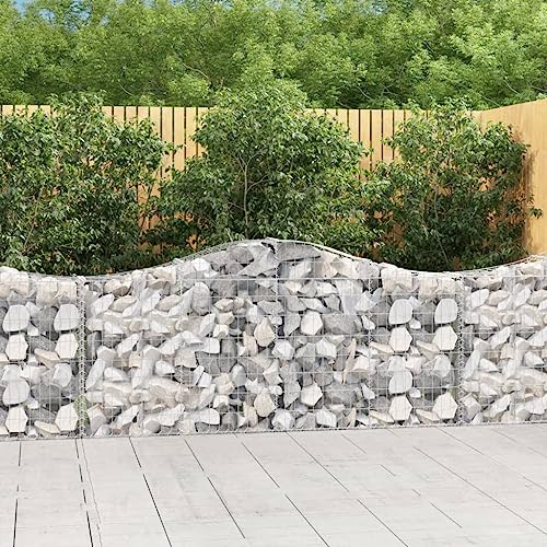 FUDUGEHMIOFWFJJ pflanztopf groß Outdoor,pflanzkübel 60x60,Gabionen mit Hochbogen 3 STK. 200x30x80/100 cm Verzinktes EisenGeeignet für Garten, Terrasse, Schlafzimmer, Wohnzimmer