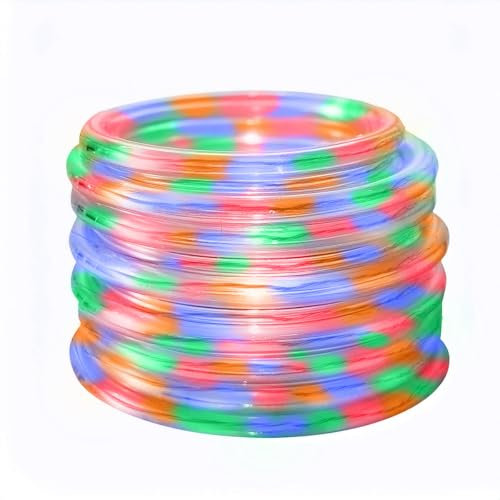 ANSIO® Christmas Lights 100 LED 10m Multicoloured Rope Lights, Indoor & Outdoor Christmas Lights with 8 Modes for Christmas Decorations Garden & Party - Mains Powered