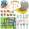 Koolbitz Bucket Beach Train & Space Sand Playset - 40PCS Portable Sandbox Toy Set with Non-Toxic Space Sand, Construction Vehicles, Molds, and Tools for Indoor & Outdoor Play Ideal for Kids Aged 3+