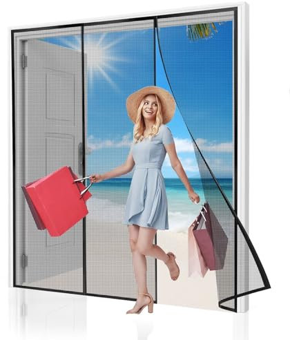 Tenda Magnetica Zanzariera Porta Camper 190x275cm Nero Tenda Calamita Zanzariere Zanzariere Magnetiche per PorteTenda Tenda Zanzariera Magnetica Finestra